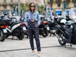 Erika Boldrin in einen Denim-Allover-Look