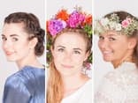 Flechtfrisuren mit Blumenkranz