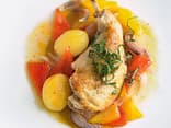 Kaninchenkeule mit Paprikagemüse