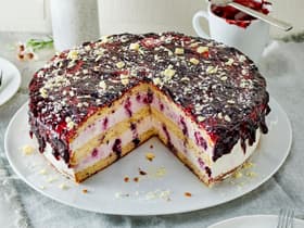 Frischkäsetorte mit Blaubeeren