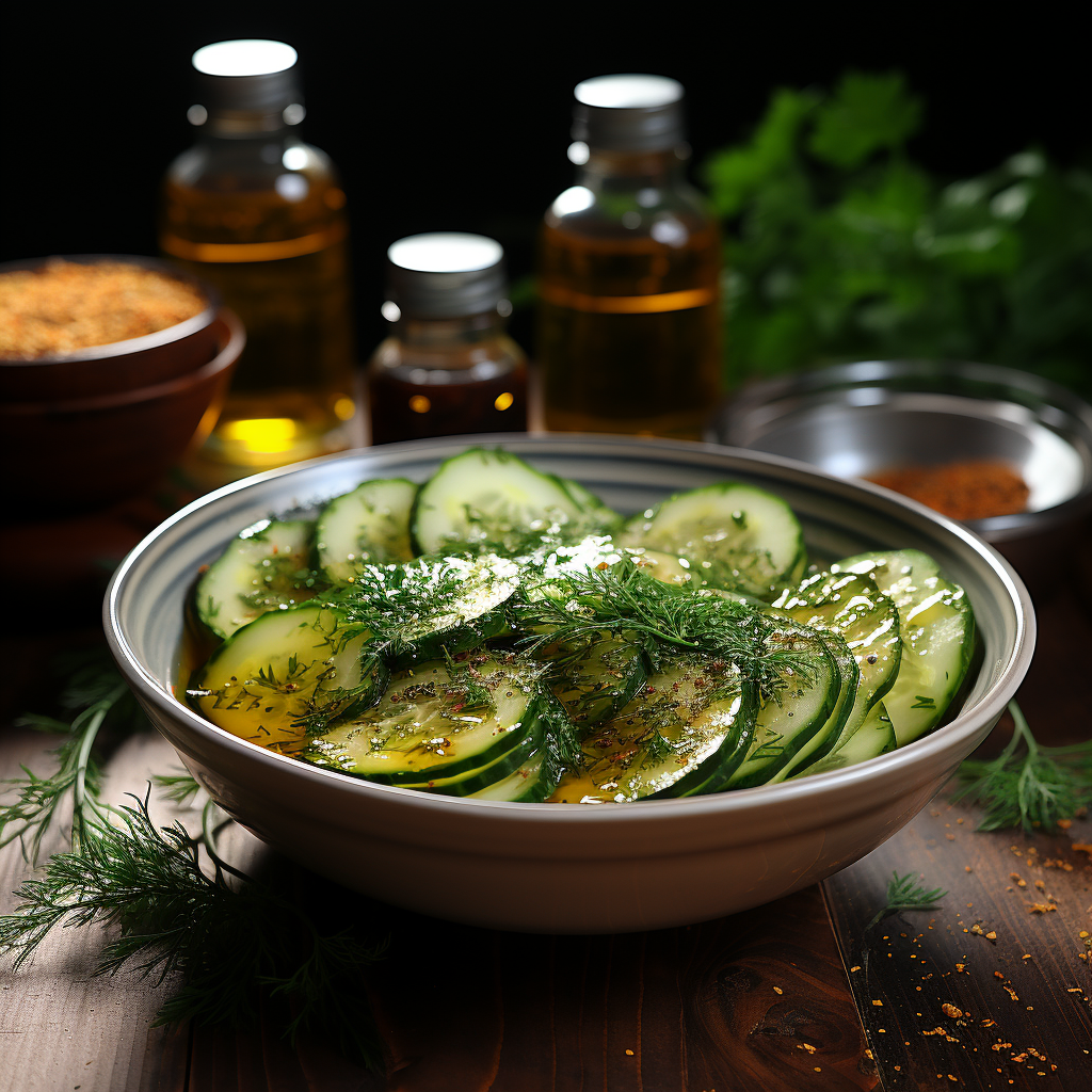 Gurkensalat mit Essig-Öl-Dressing: Klassisches Rezept