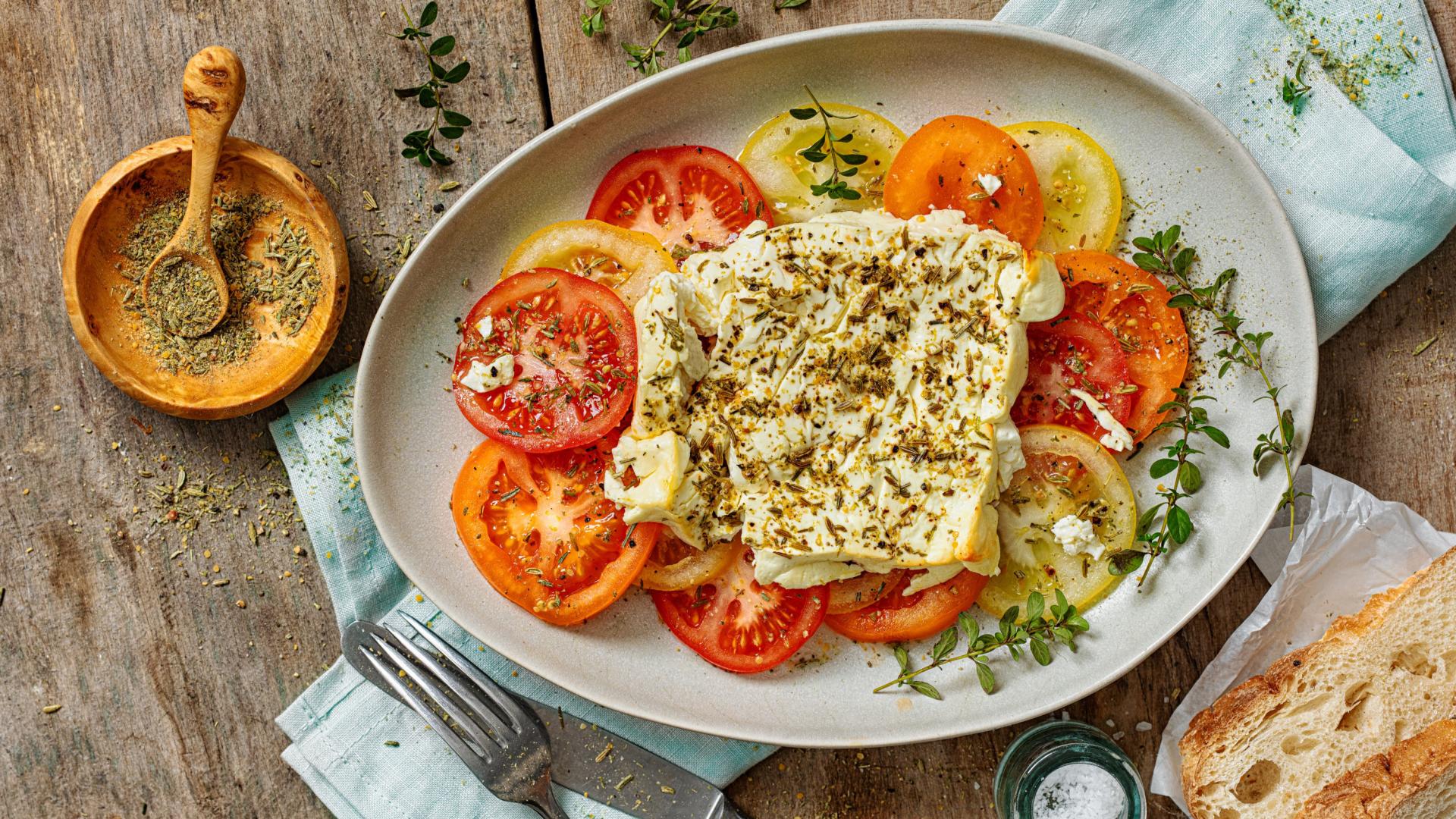 Gebackener Schafskäse mit mediterranem Rub