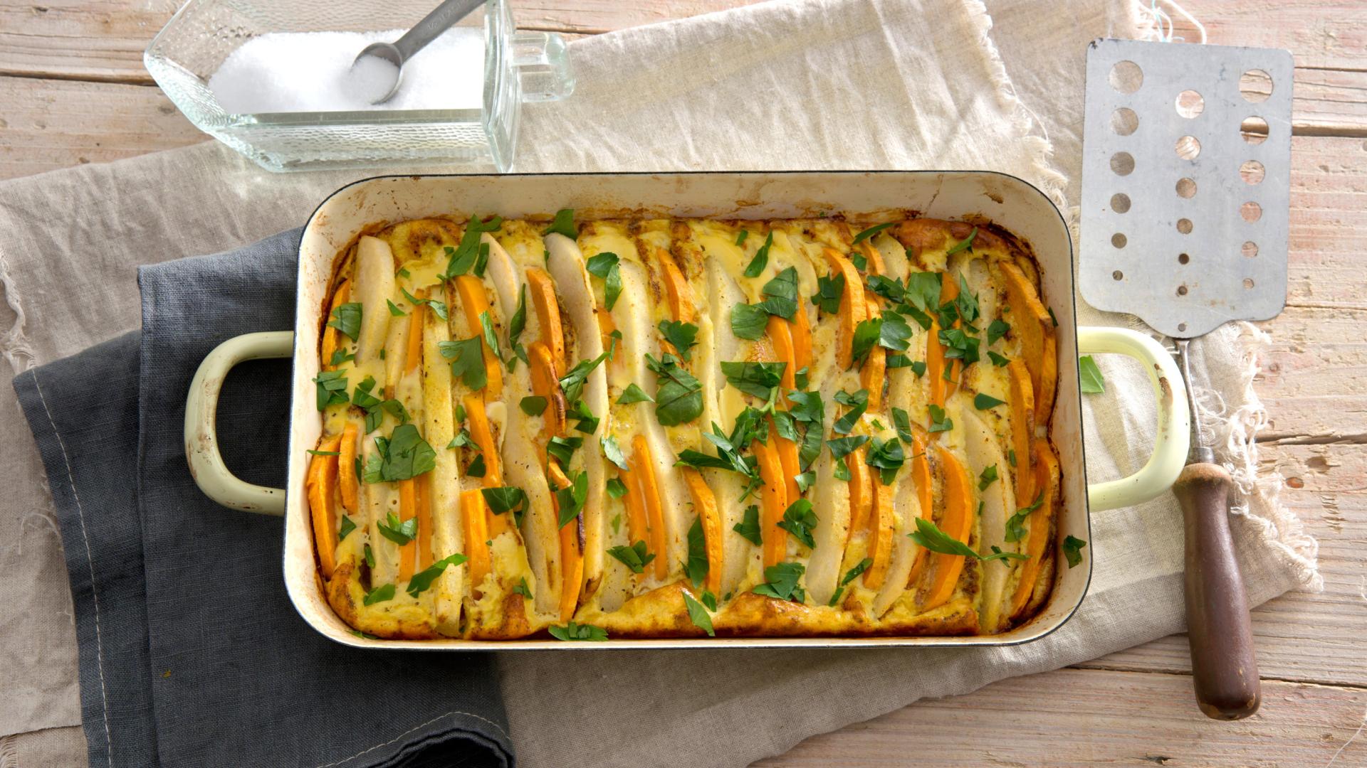 Kürbis-Birnen-Auflauf