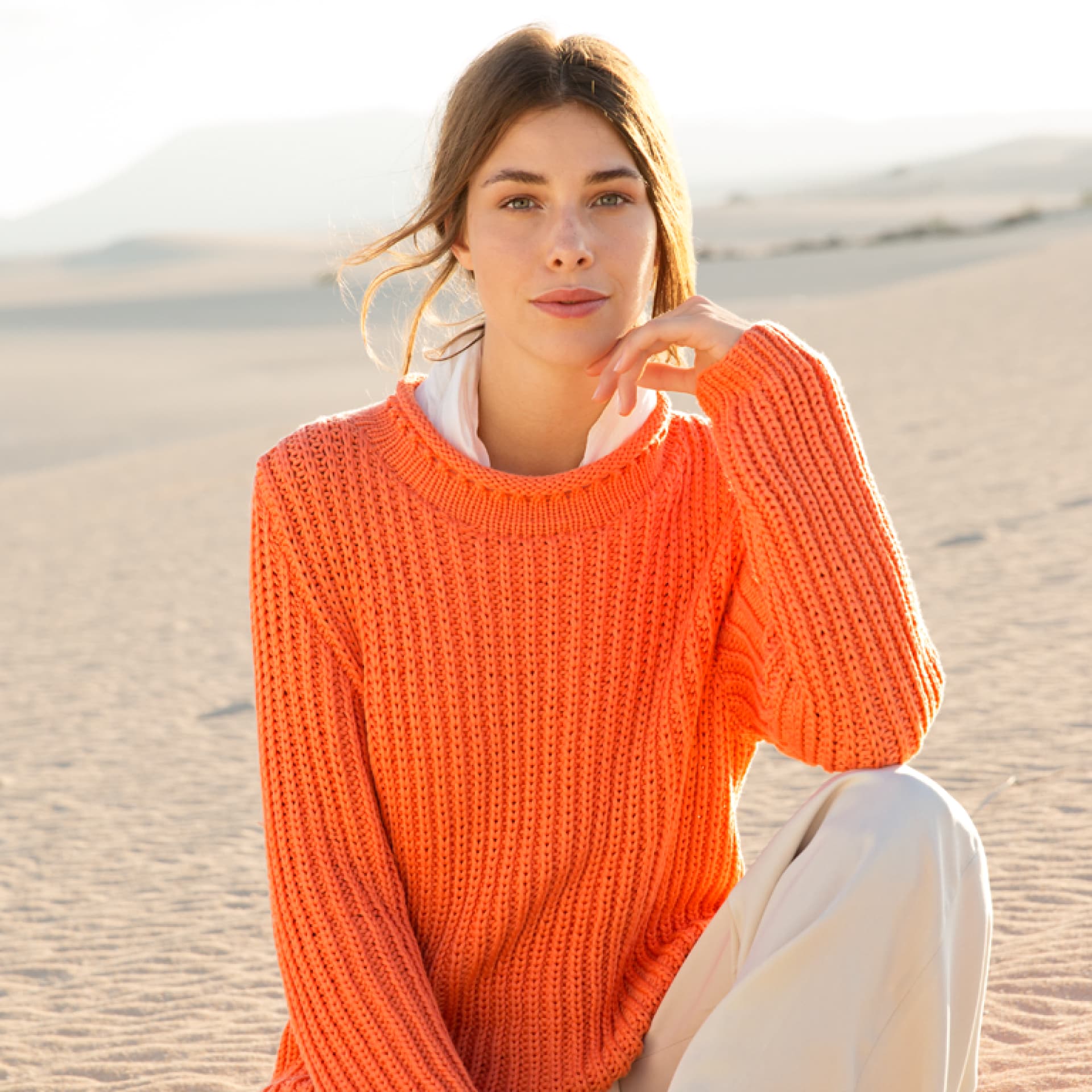 Cashseta Pullover in Orange
