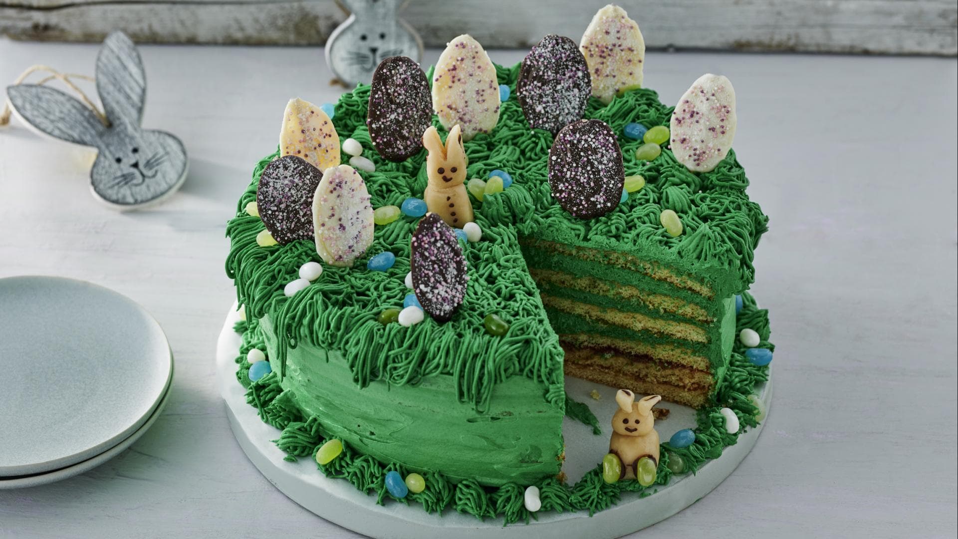 Osterkuchen für Kinder: Leckere Osterwiese