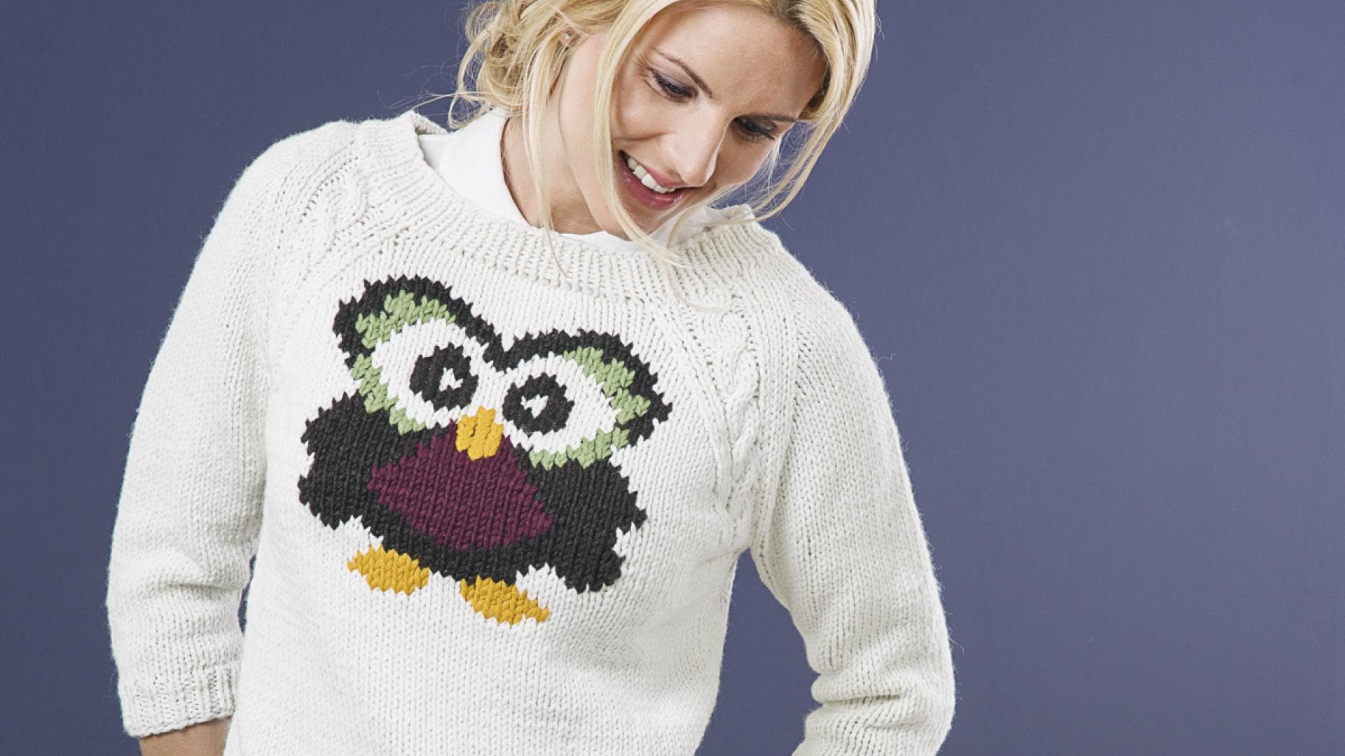 schürze mit eulenmotiv